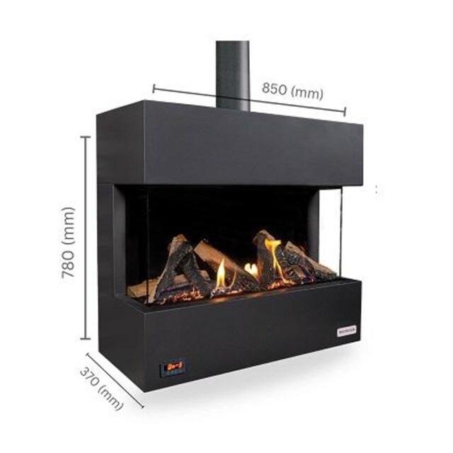 Revega H75UB Seramik Camlı Hermetik Doğalgazlı Şömine 7kW Ü.B