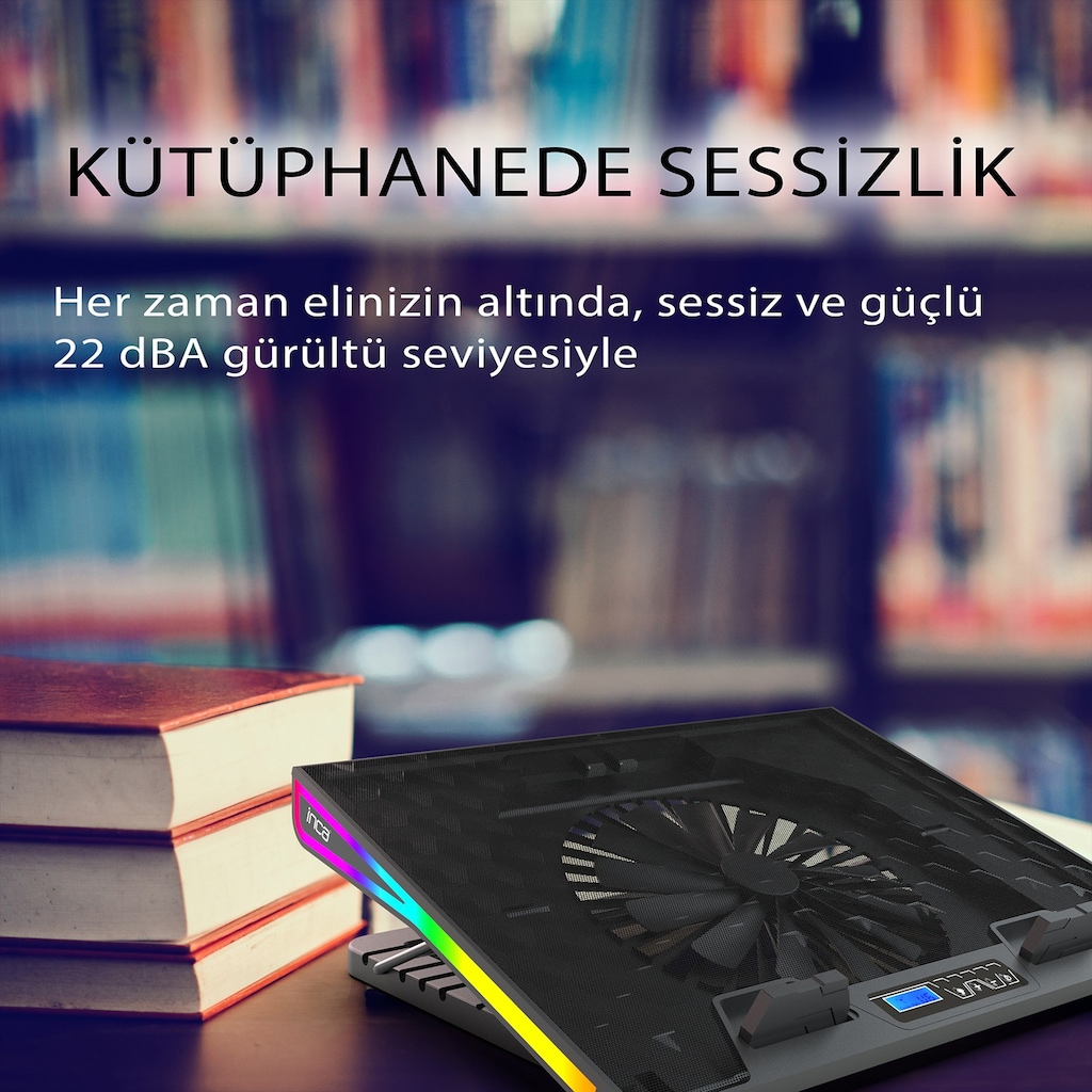Inca INC-608GMS LCD Kontrollü 13-17.3 inç uyuml Laptop Soğutucu ADETLİ - 12