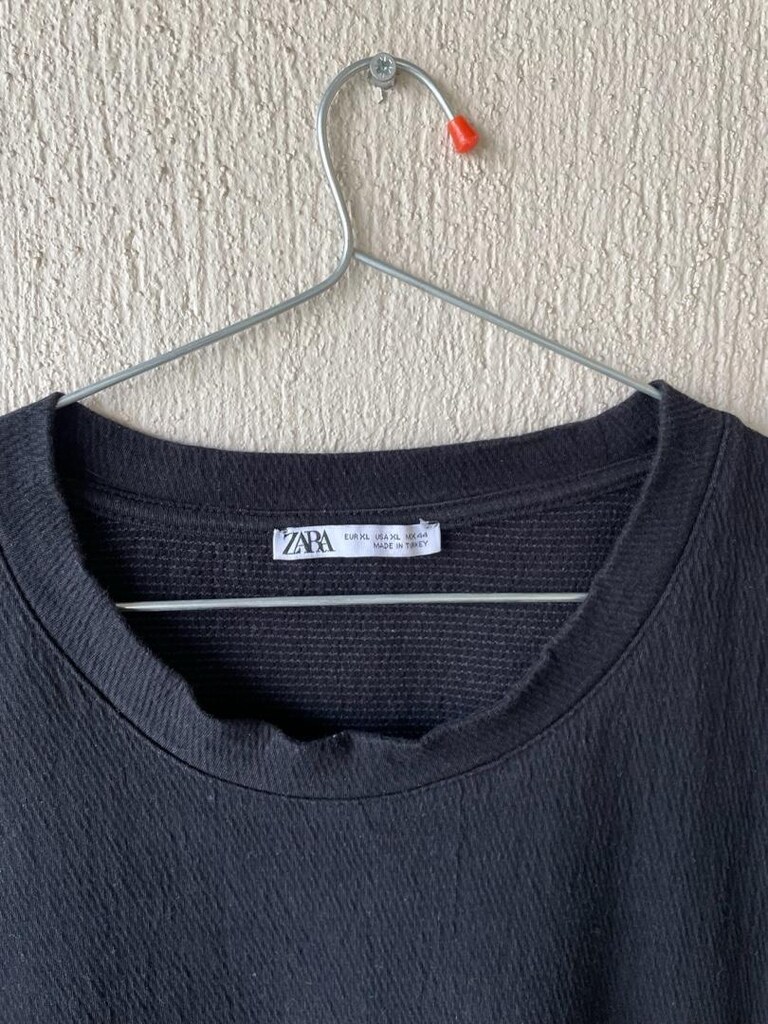 Zara Dokulu Oversize Siyah Tişört XL | Çok Temiz - 2