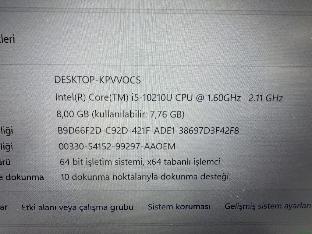 THİNKPAD T14 İ5 10. NESİL 8 GB RAM 256 NVME DOKUNMATİK - 4