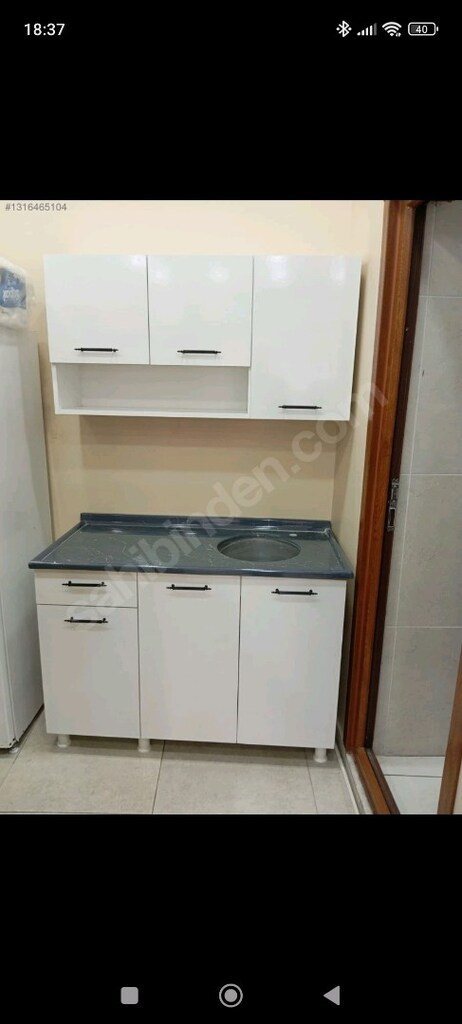 120 cm mutfak dolabı ve paslanmaz çelik evyeli tezgah - 15