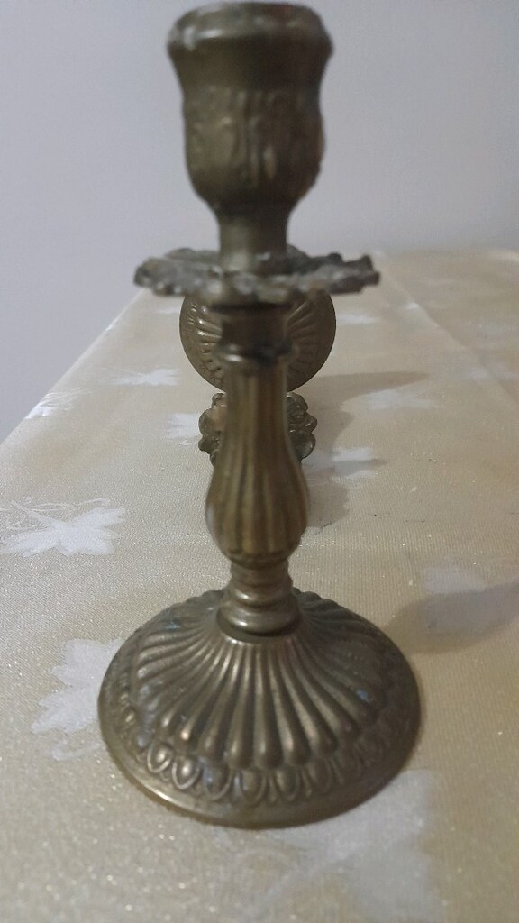 VİNTAGE BRONZ CİF ŞAMDAN. - 9