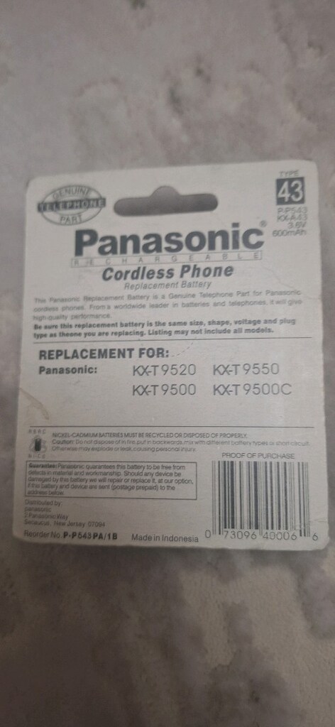 Panasonic Kablosuz telefon Yedek Bataryası - 2