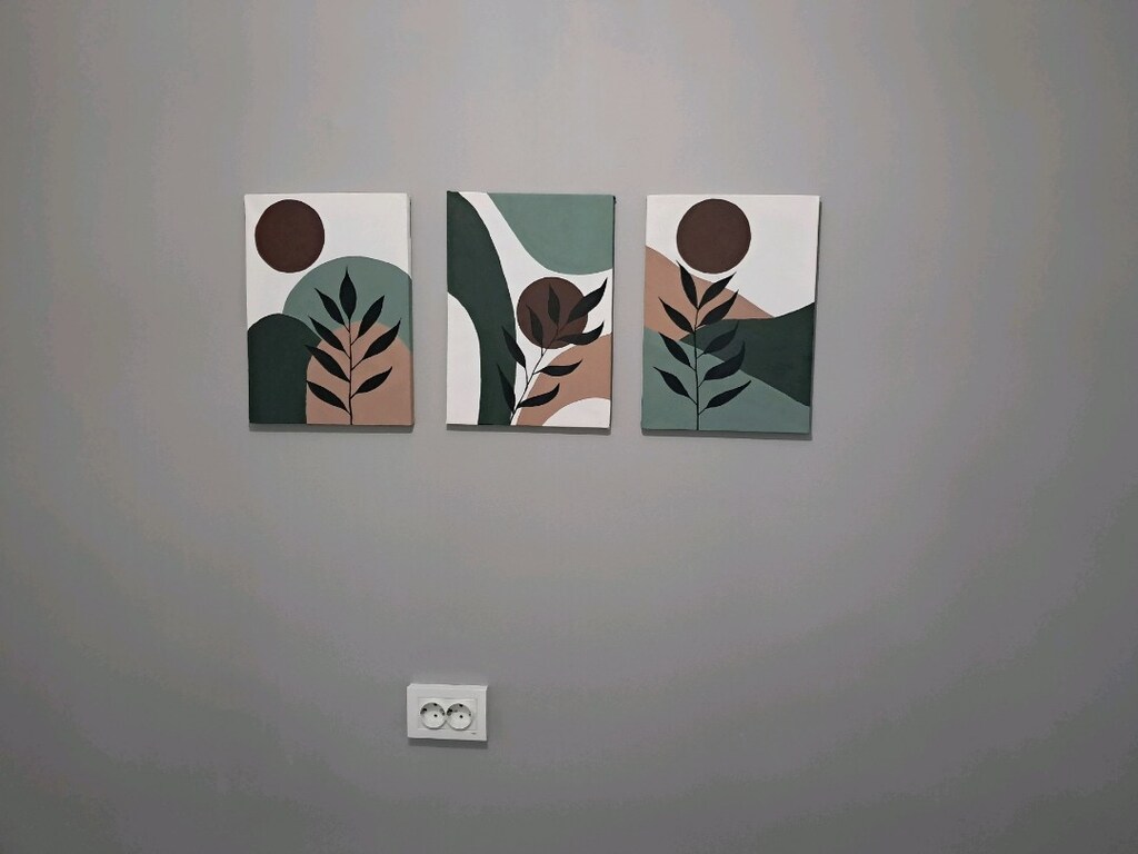 25×35 Ebatında Taual üzeri akrilik dekoratif bohem tablo 3 lü set - 4