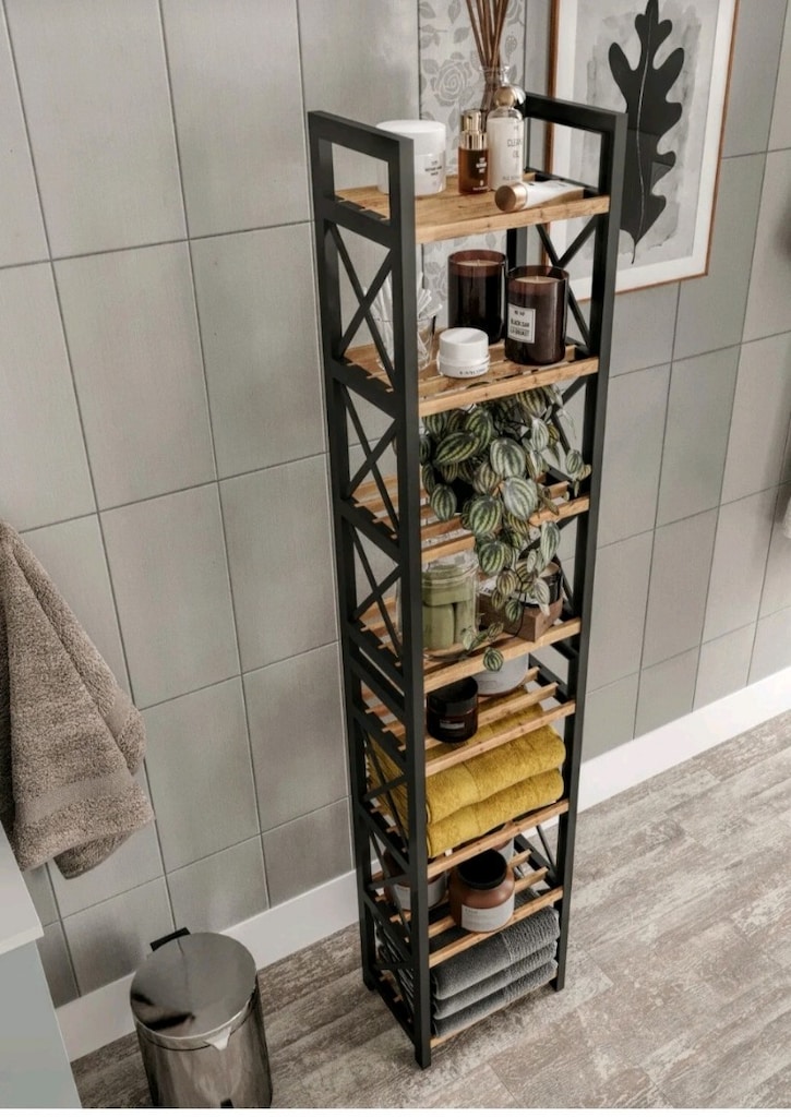 Dekoratif 8 Katlı Banyo Rafı, - 3