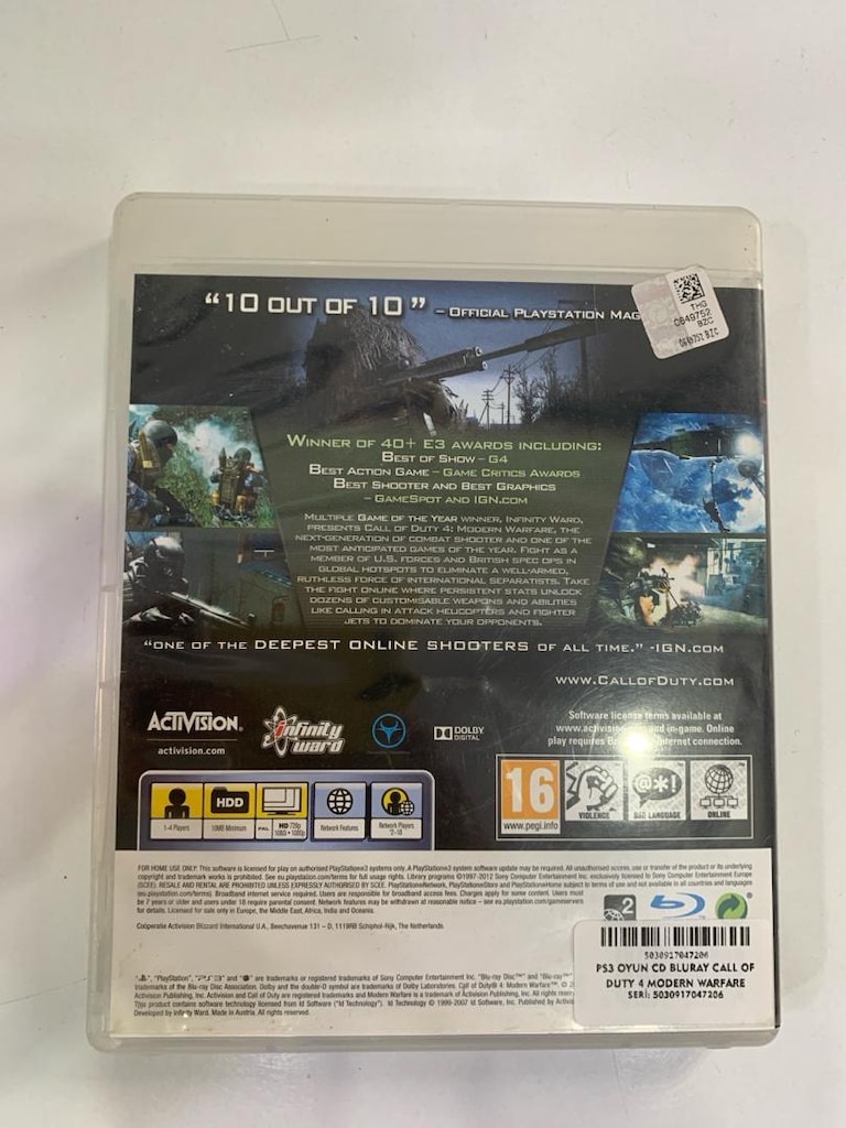 PS3 OYUN SAĞLAM SORUNSUZ call of duty 4 modern warfare - letgo'dan ...