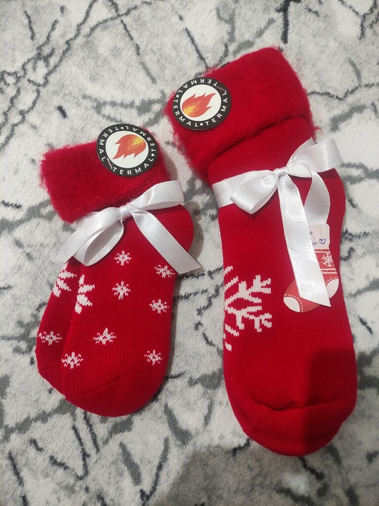 Yeni Yıl Anne Çocuk Çorap Takımı - 4