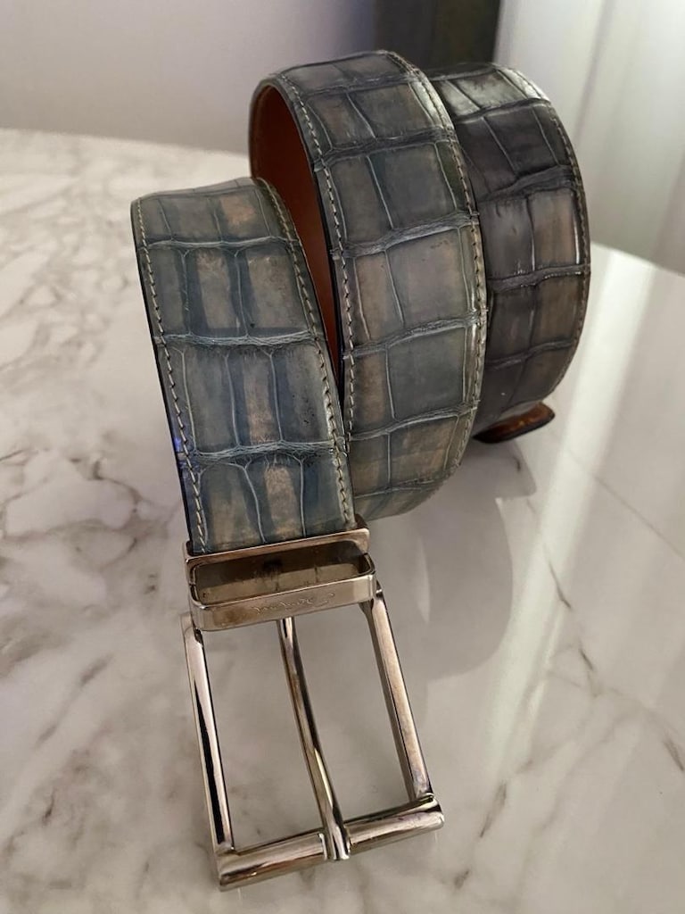 Santoni timsah derisi erkek kemeri. Orijinal - 6