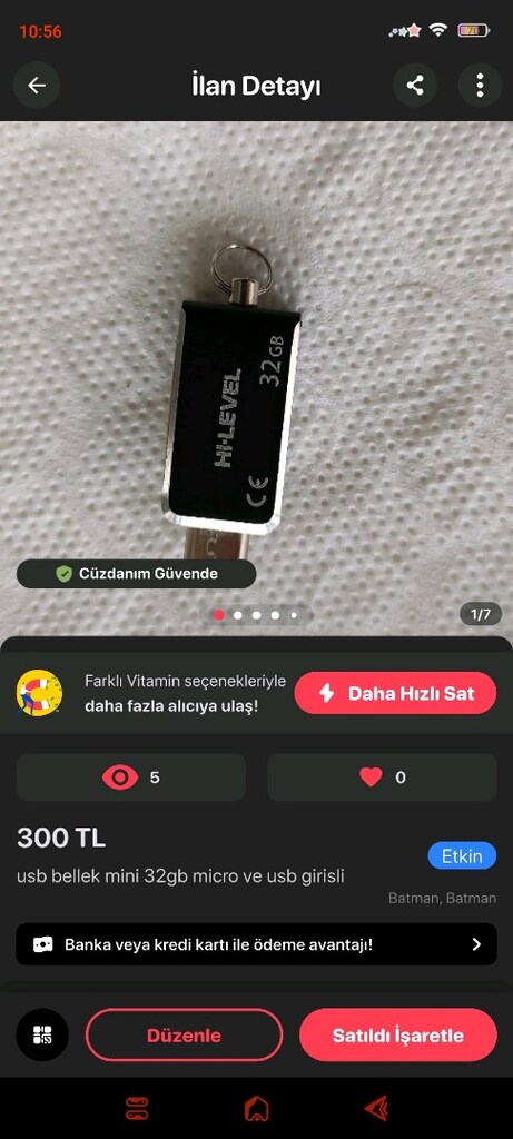 mini usb bellek metal 32 gb acilmamis sifir - 2