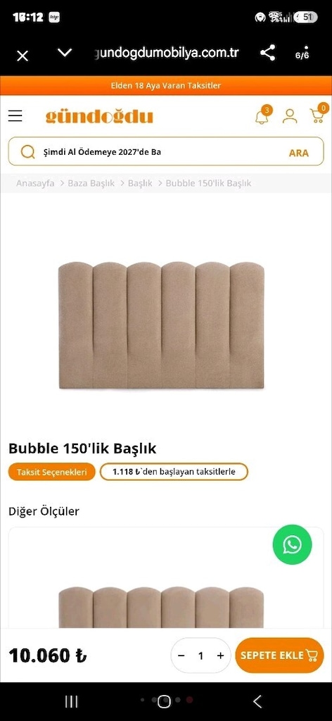 ÇİFT KİŞİLİK Yatak Başlığı 1.60 cm - 6