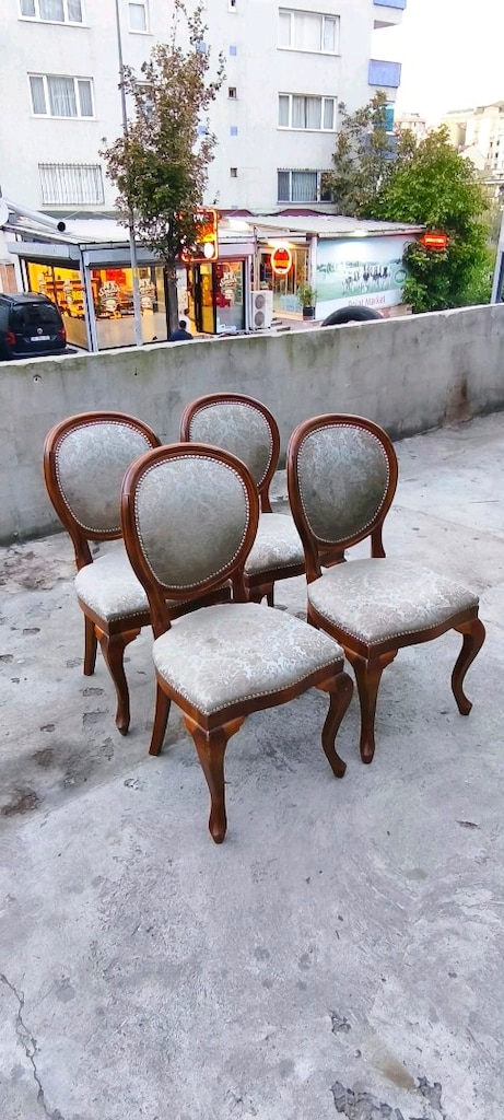Antika Vintage Aslan Ayaklı Masa Sandalye - 16