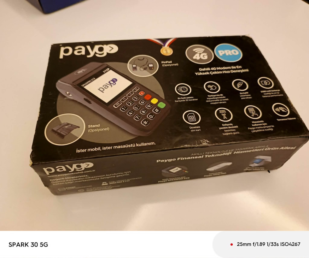 PAYGO YAZARKASA POS CİHAZI NEREDEYSE SIFIR JELATİNLİ - 6