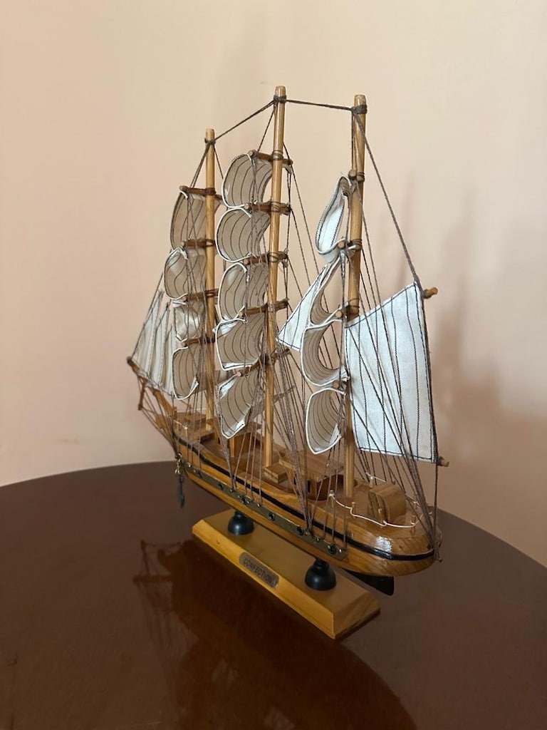 El Yapımı Ahşap Maket Tekne / Yelkenli Seti (31 cm & 43 cm) - 7