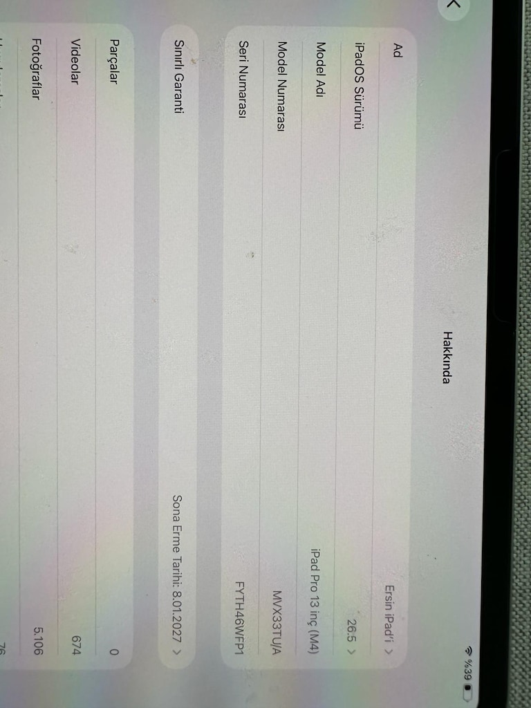 iPad Pro 13 " 256 GB M4 + Magic Keyboard + Pencil Pro %100 Pil Sağlığı - 7