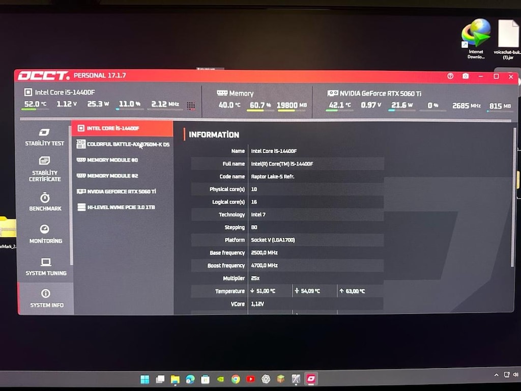 5060 Ti 16 GB- 32 GB DDR5- 1 T SSD-MONİTÖRLÜ OYUNCU BİLGİSAYARI - 6