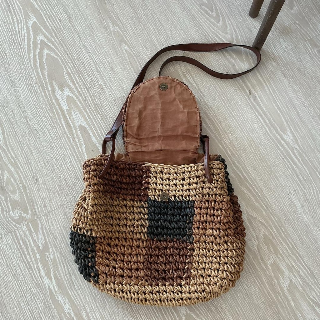 bohem stil hasır çanta - 4