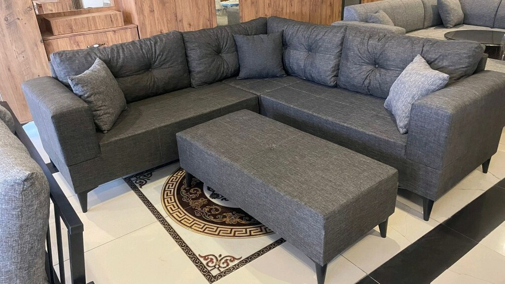 l köşe koltuk takımı yastıklı+puf - 4