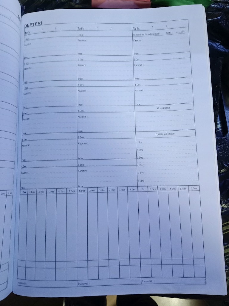 6 ders yoklamalı ders defteri - 3