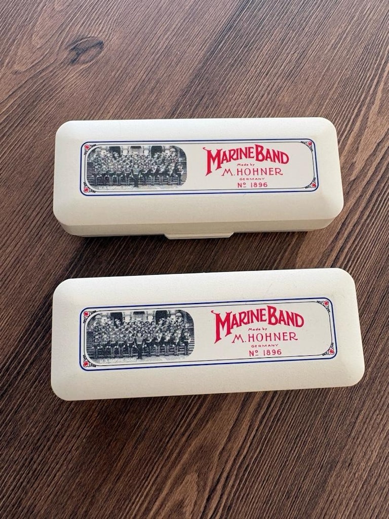 2 Adet Hohner Marine Band Mızıka – A Moll & Bb Moll – Orijinal Kutulu - 3