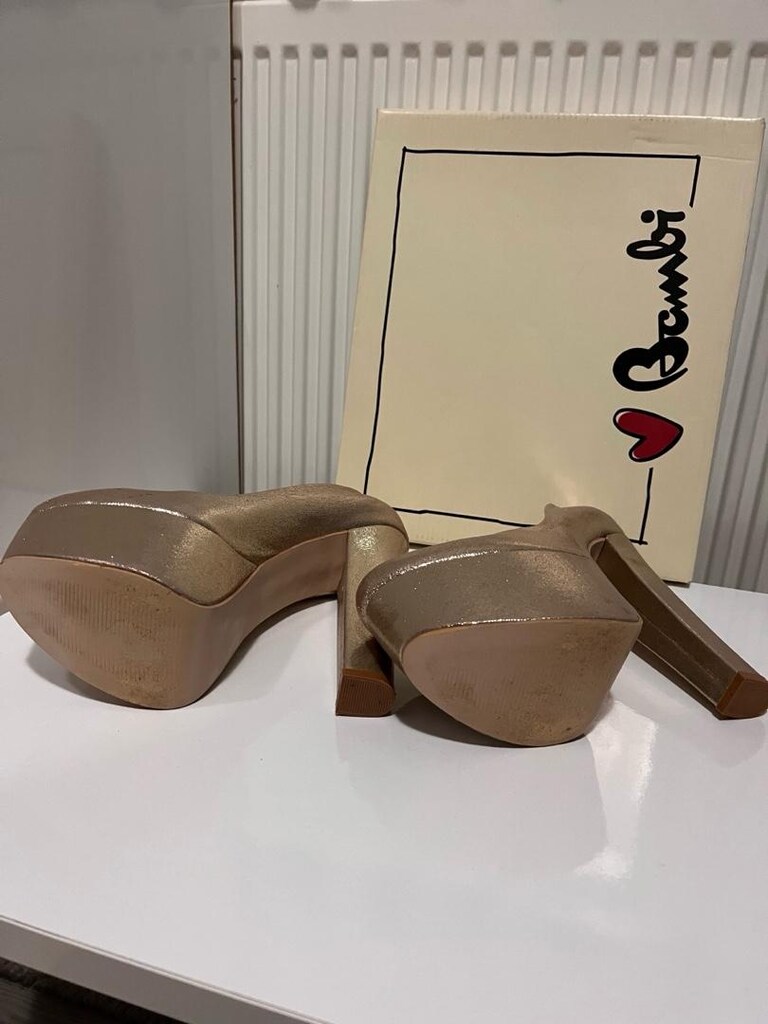 Ayakkabıı Bambi 15 cm Dore Simli 39 Numara - 4