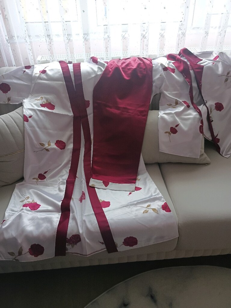sabahlıklı saten pijama takımı - 2