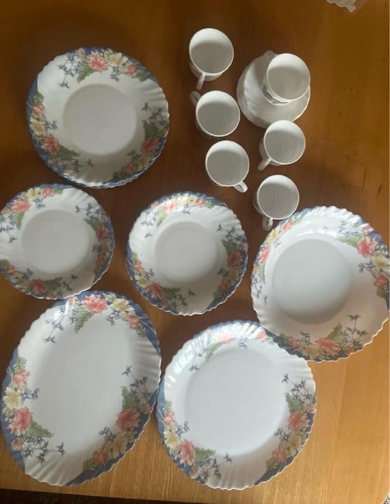 6 kişilik arcopal france florine çiçekli yemek takımı - 2