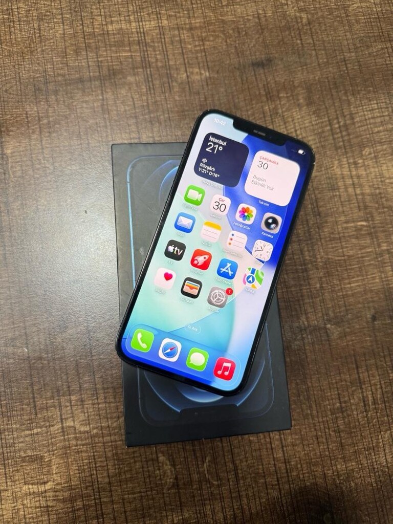İPHONE 12 PRO MAX 256 GB YURTİÇİ DEĞİŞENSİZ HERŞEYİ ORJİNAL MAVİ RENK - 4