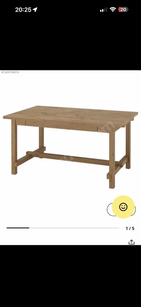 NORDVİKEN açılır yemek masası, 4 sandalye antika vernik, 4-6 kişilik - 4