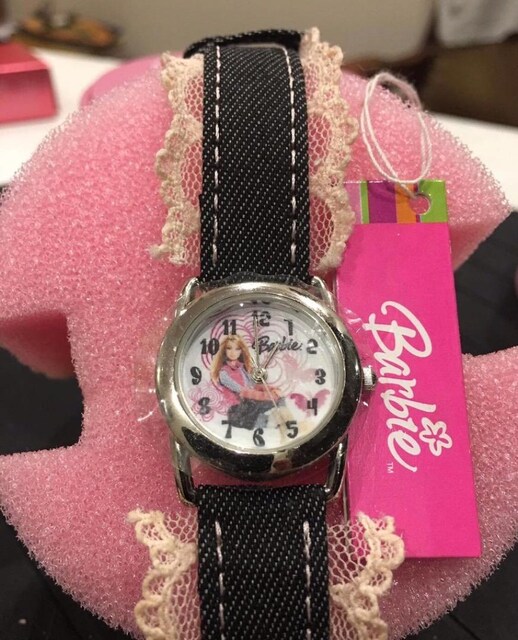 Barbie,kız çocuk saati,Lisanslı Orijinal,Barbie anahtarlık hediyeli