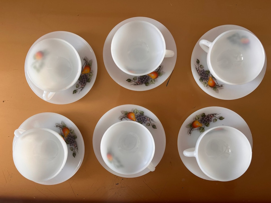 Arcopal France "Fruiets de France" serisi opal cam çay/kahve fincanlar - 4