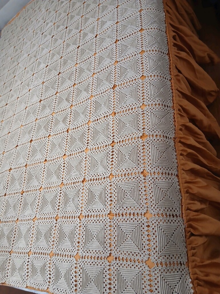 el yapımı dantel yatak örtüsü - 6