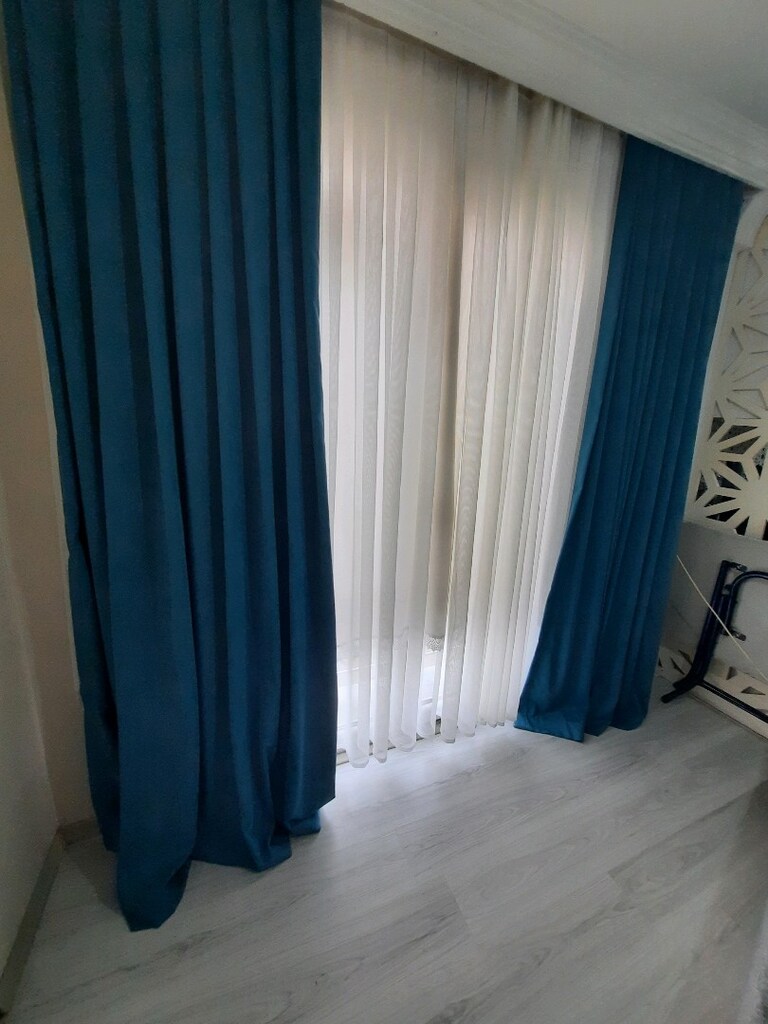 4 kanat fon perde turkuaz - 2