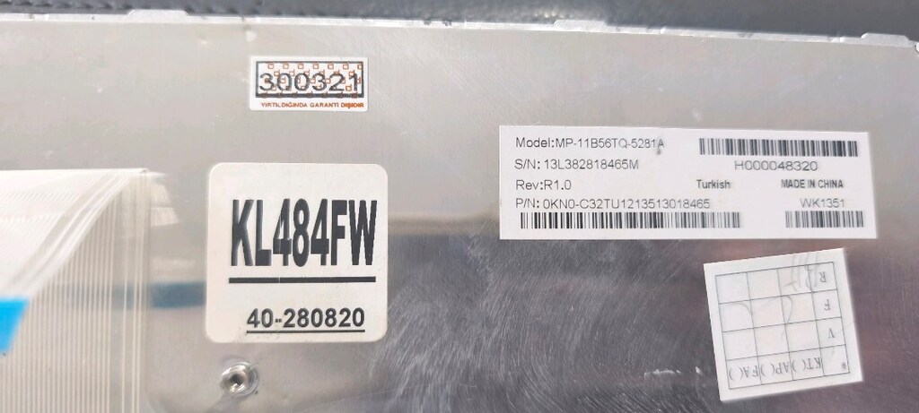 Toshiba L50b klavye(Beyaz) - 2