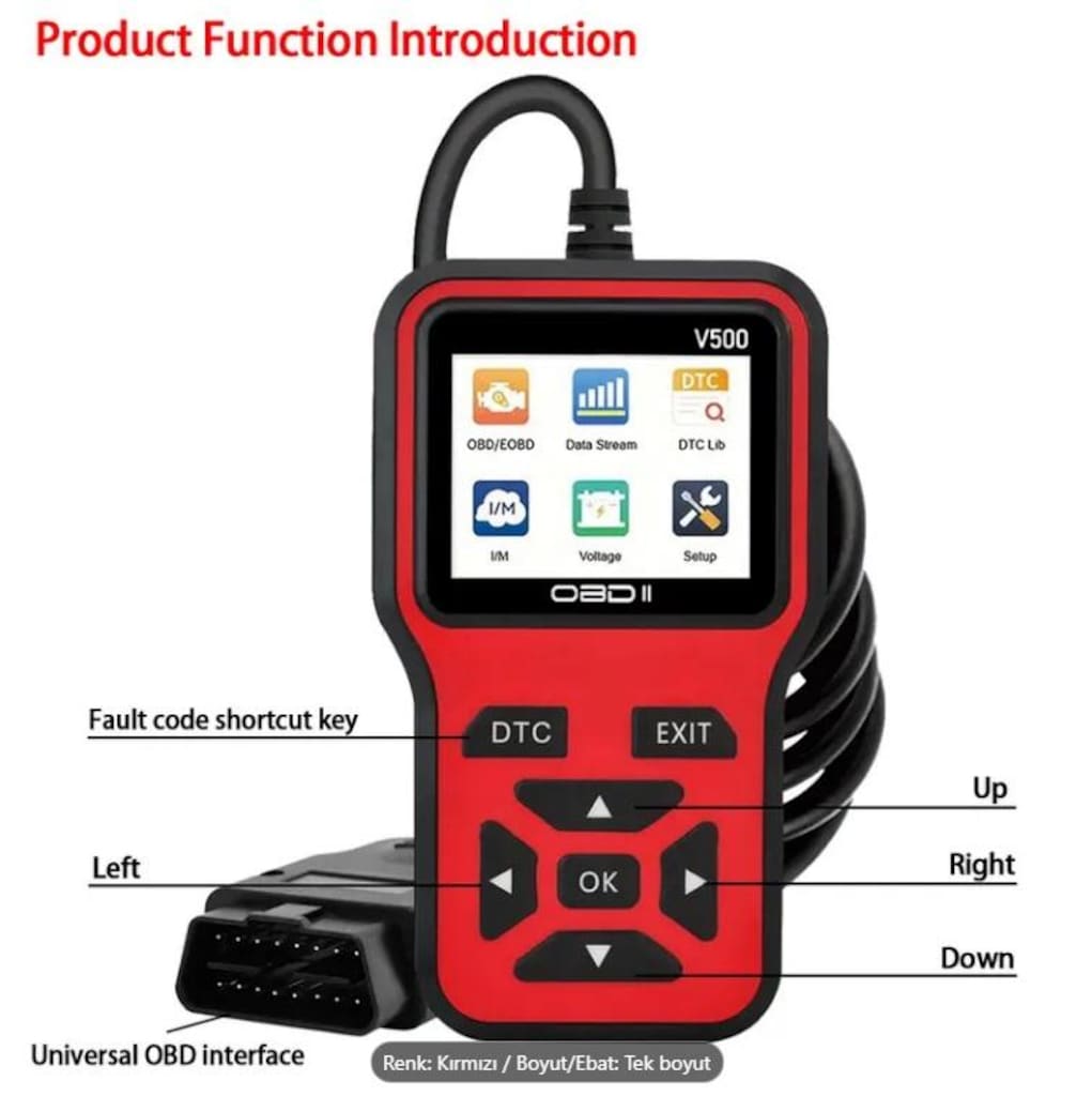 OBD II-V500 Arıza Tespit Cihazı - Hata Kodu Okuma ve Silme OBD2 - 5