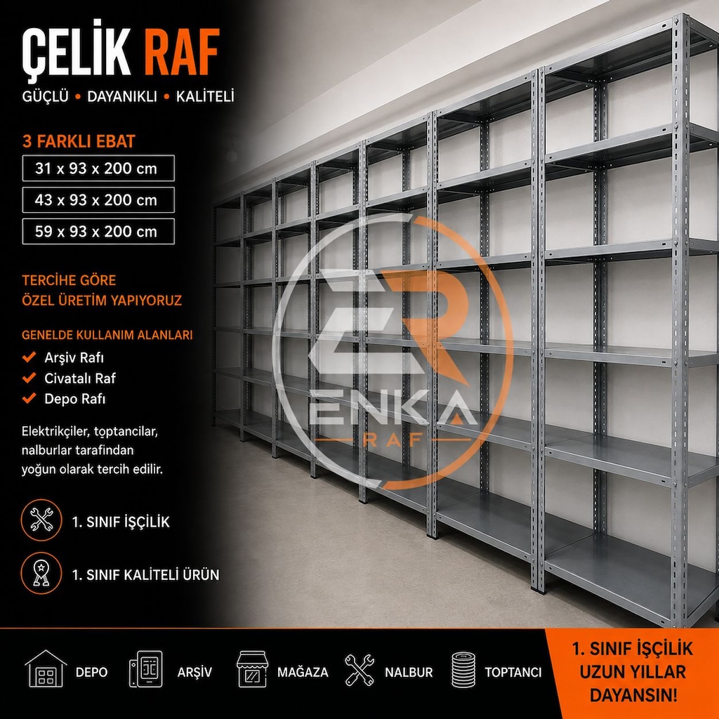 ---31*93 - 43*93 - 59*93 1.SINIF İŞÇİLİK-1.KALİTE MALZEME ÇELİK RAF--- - 3