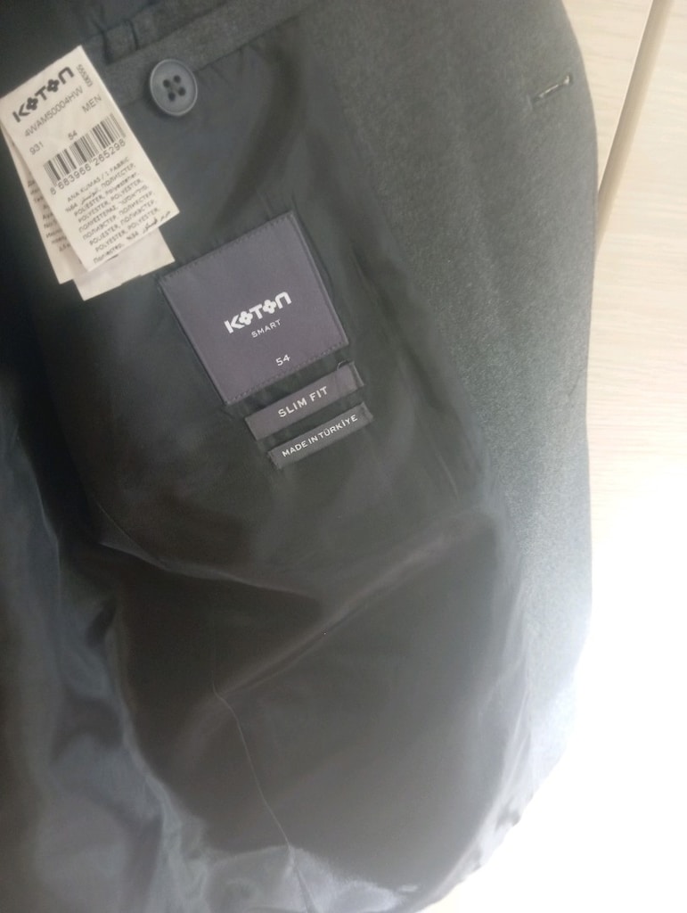 54 beden yeni SIFIR marka gri renk erkek ceket - 4