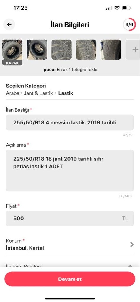 255/50/R18 4 mevsim lastik. 2019 tarihli petlas - 3