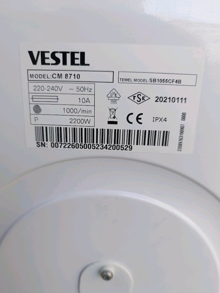 Vestel Çamaşır Makinesi Temiz Şık 8 Kg Nakliye Garanti Var - 12