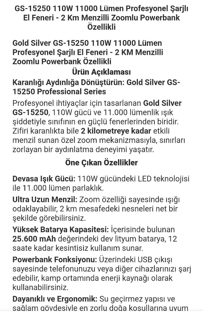 Gold silver profesyonel el fenerleri - 6