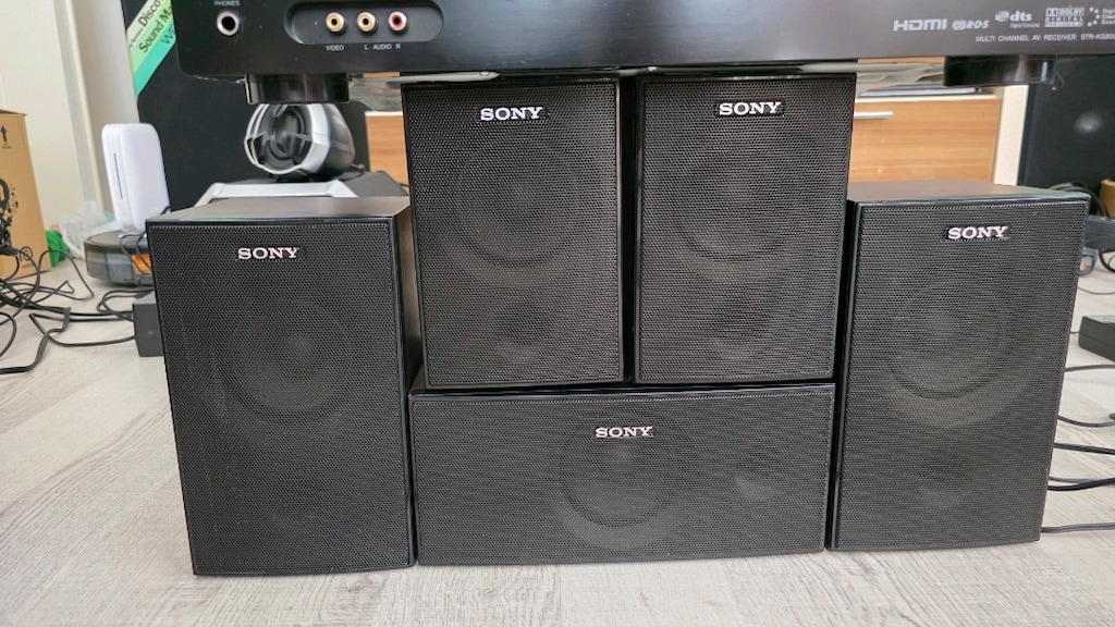 Sony ahşap kasalı 5 adet sinema sistemi av receiver hoparlörü - 2