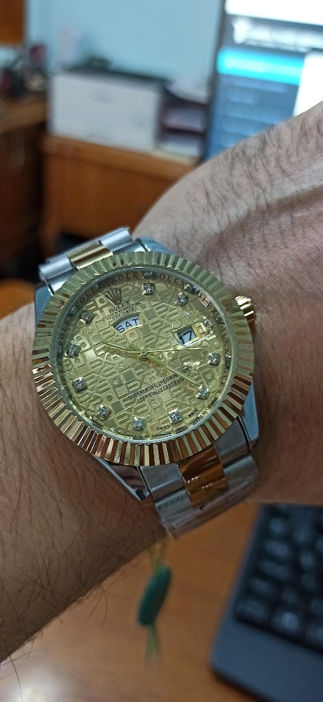 rolex gün ve tarih göstergeli çelik kol saati - 11