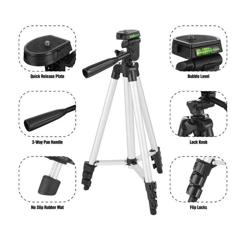 Telefon ve Kamera Tutucu Tripod Ayak 105 cm - 7