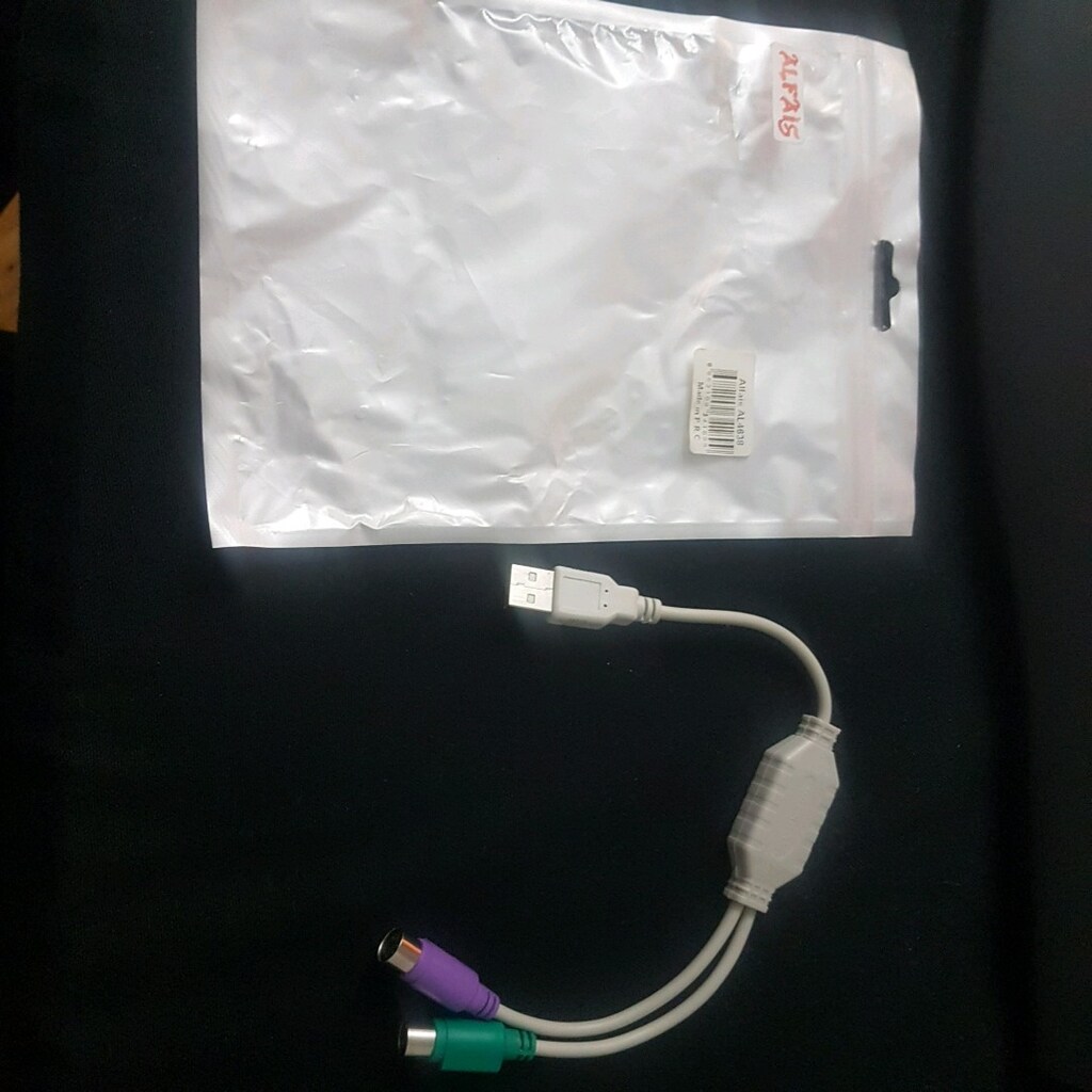 Alfais USB PS/2 Klavye Mouse 4638P Tek USB den çalıştıran Kablo Bağla - 5