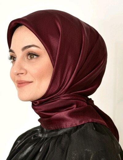 BURDEN BORDO EŞARP Aker Vakko Armine tesettür