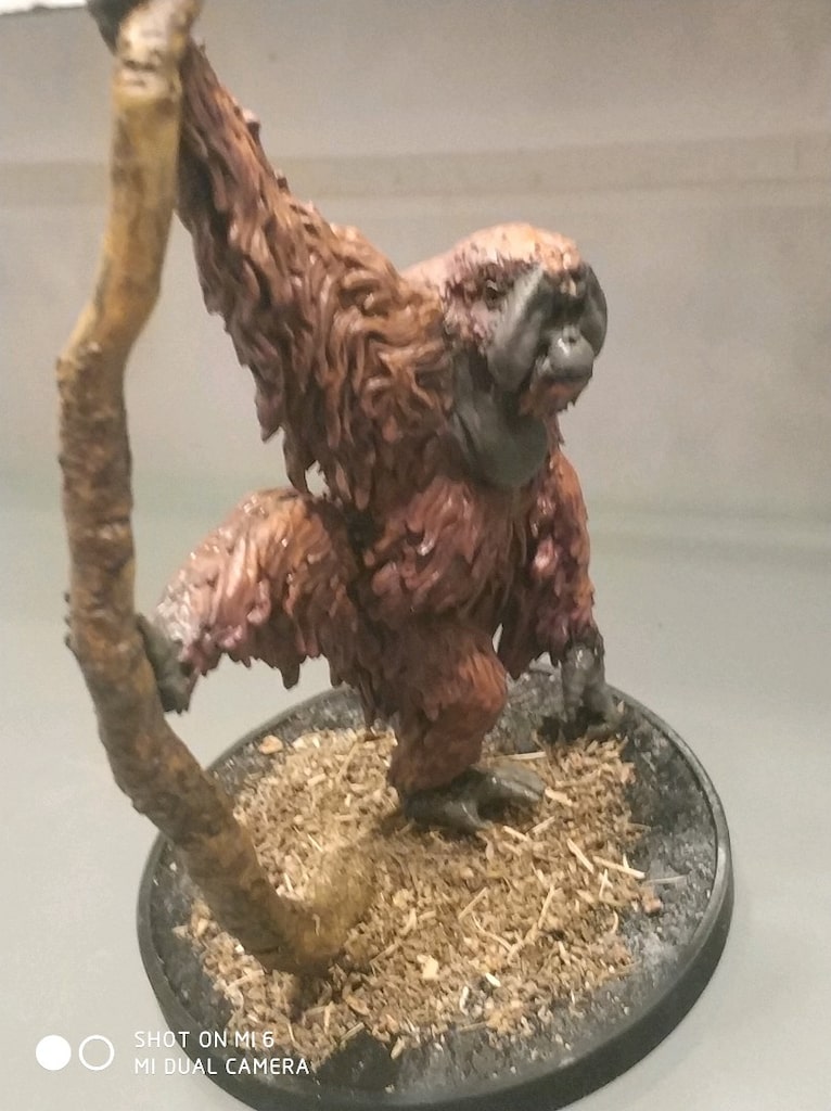 Koleksiyonluk El Boyaması Sumatran Orangutan Minyatürü (FRP / Diorama - 8