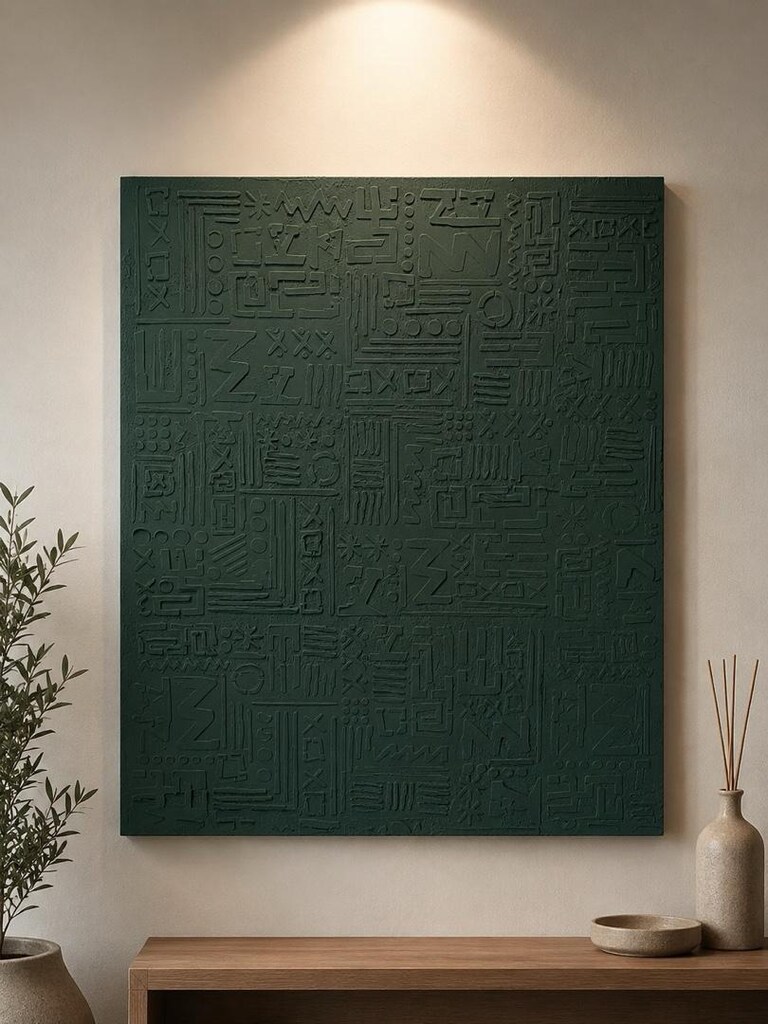 tablo el işçiliği dokulu kabartmalı 80x100 - 2