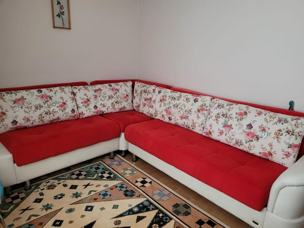 Temiz L Koltuk - Kırmızı & Çiçekli Model - 2