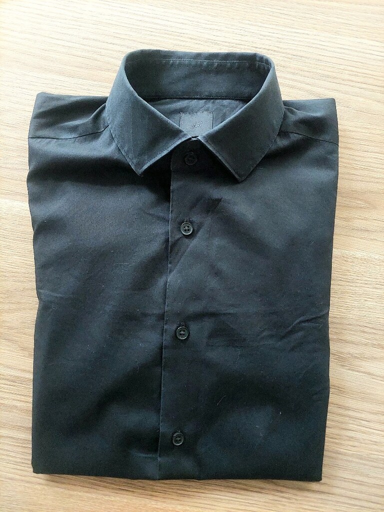 H&M erkek gece siyahı slim fit gömlek - 8