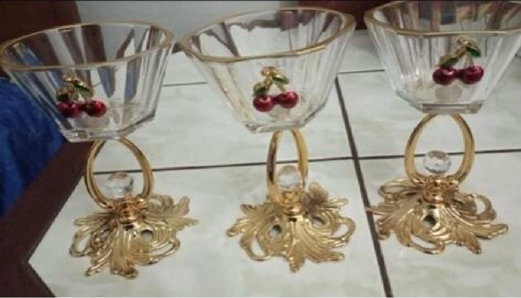 Metal ayaklı gold detaylı çerezlik, dondurmalık, şekerlik kase - 3
