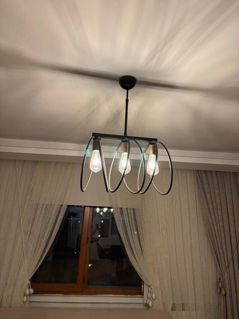 modern rustik 3 lü siyah avize - 4